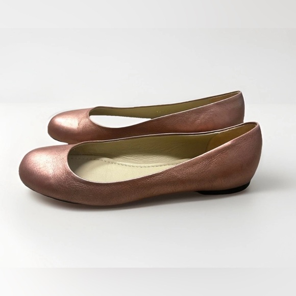 Garnet Hill Shoes - Garnet Hill Shoes Ballet Flats Pink Rose Metallic Leather Sz 8 Made In Italy